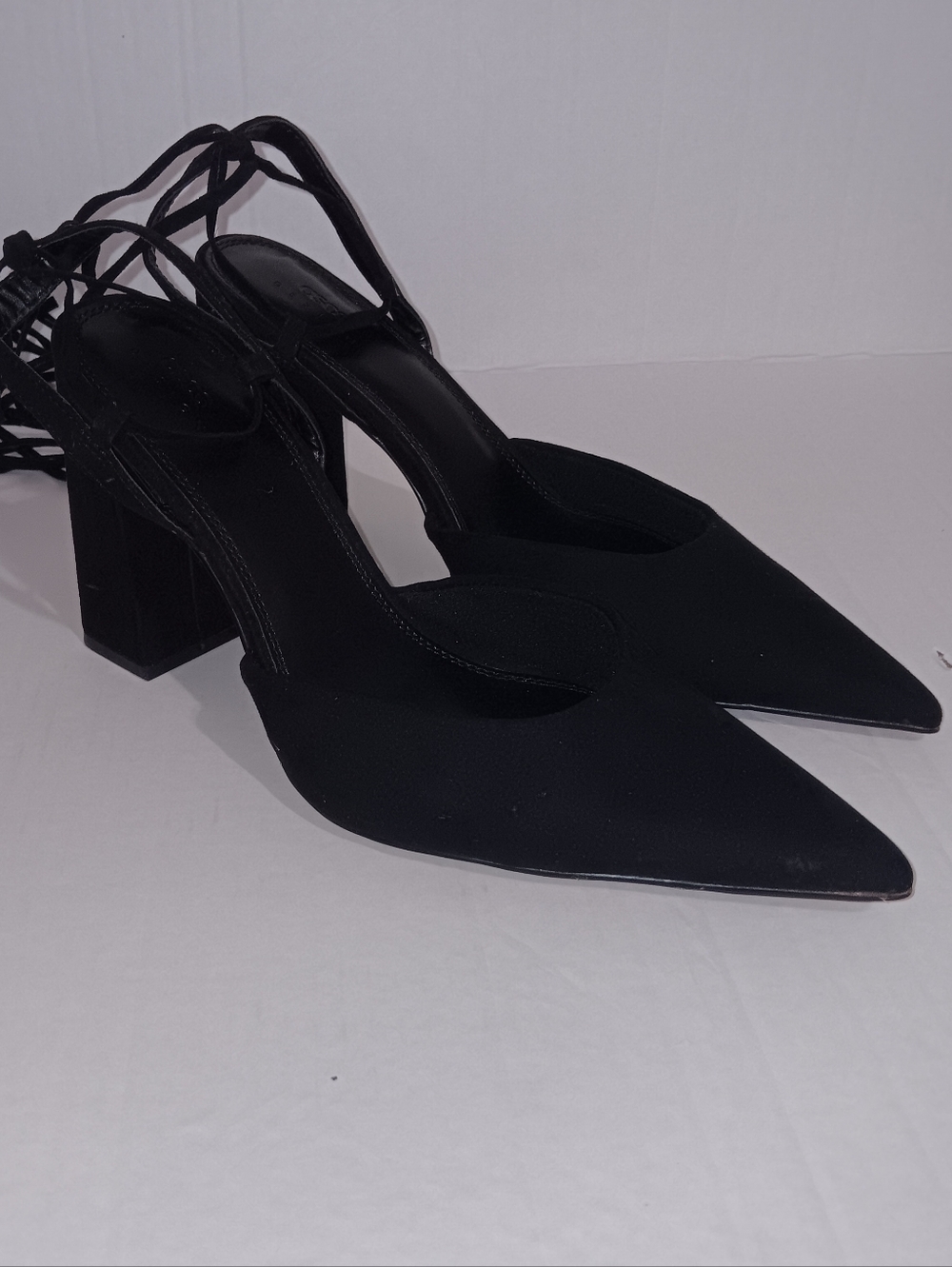 ASOS Black Block Heel Lace-Up Pumps